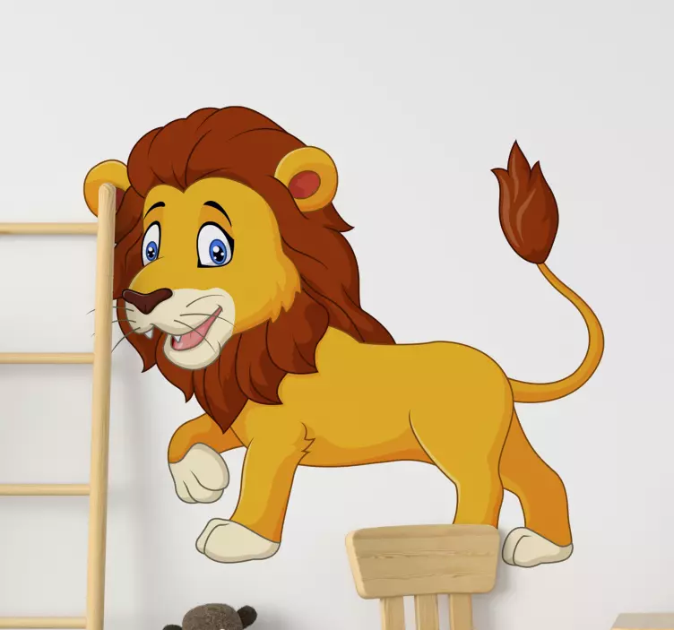 Cat sticker playful cartoon lion - TenStickers