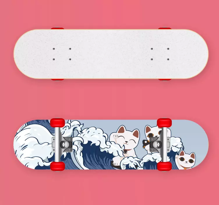 Cats riding waves extreme sports sticker - TenStickers