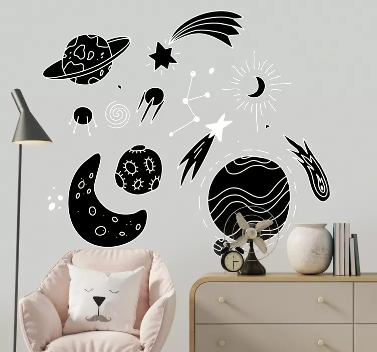 Celestial Elements Collection space sticker - TenStickers