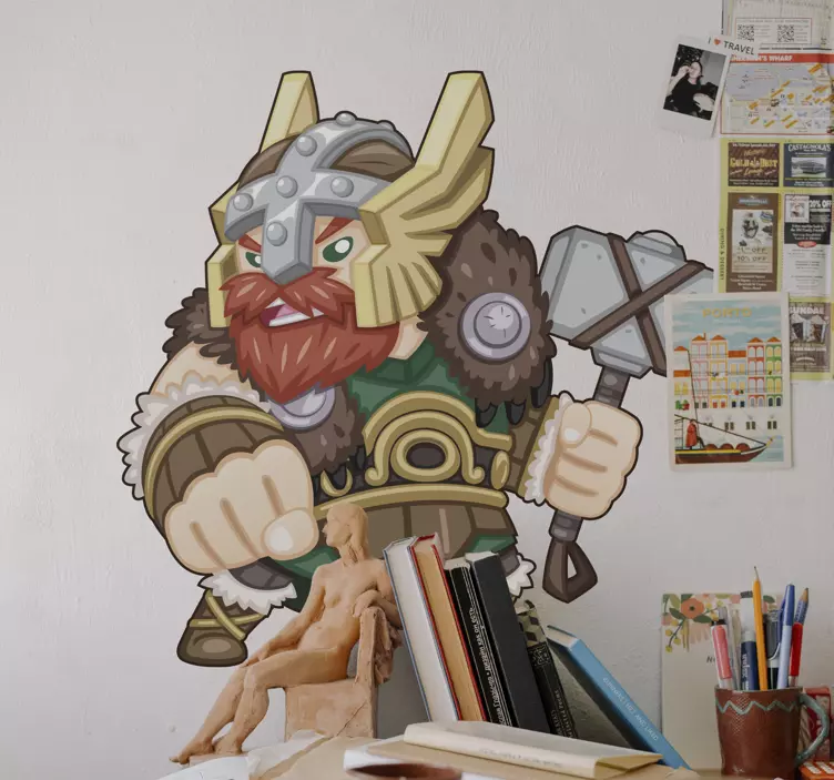 Character sticker heroic viking warrior - TenStickers