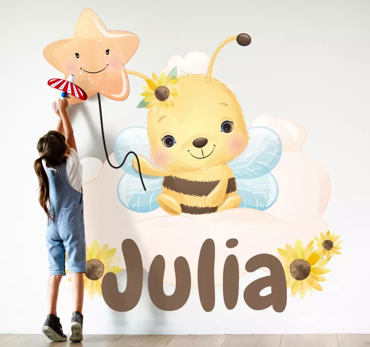 Sticker illustration charming bee design - TenStickers