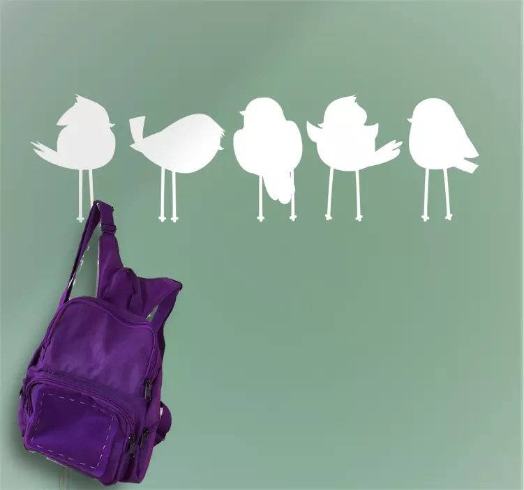 Charming Bird Silhouettes coat hanger sticker - TenStickers