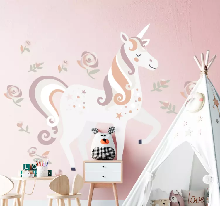 Charming Unicorn Design kid's sticker - TenStickers