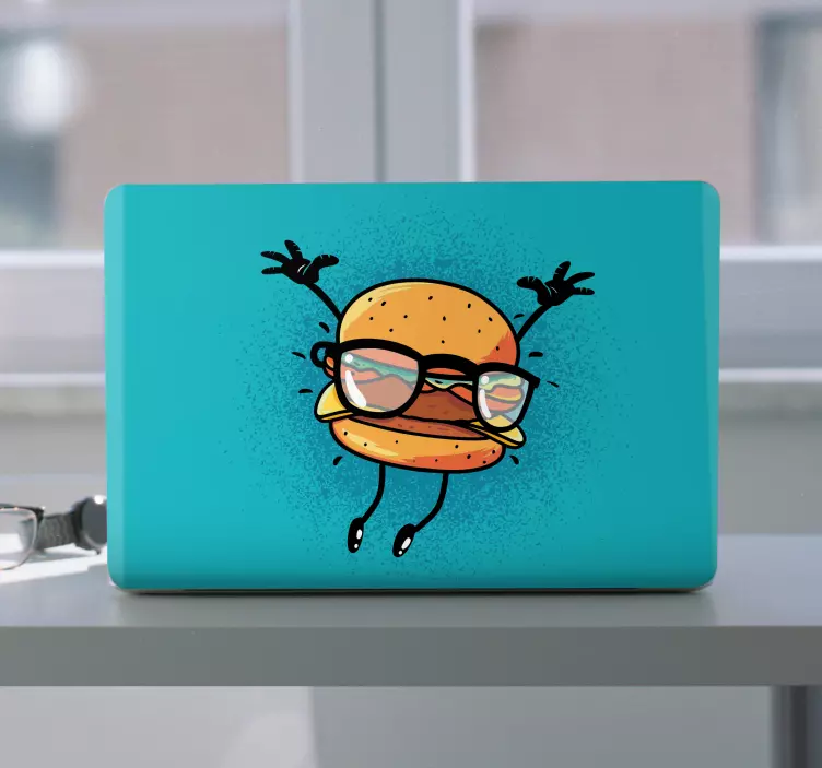 Dancing burger laptop skin - TenStickers