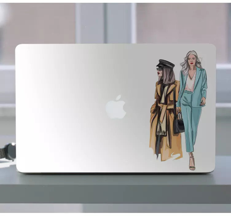Chic fashion illustration Laptop sticker - TenStickers