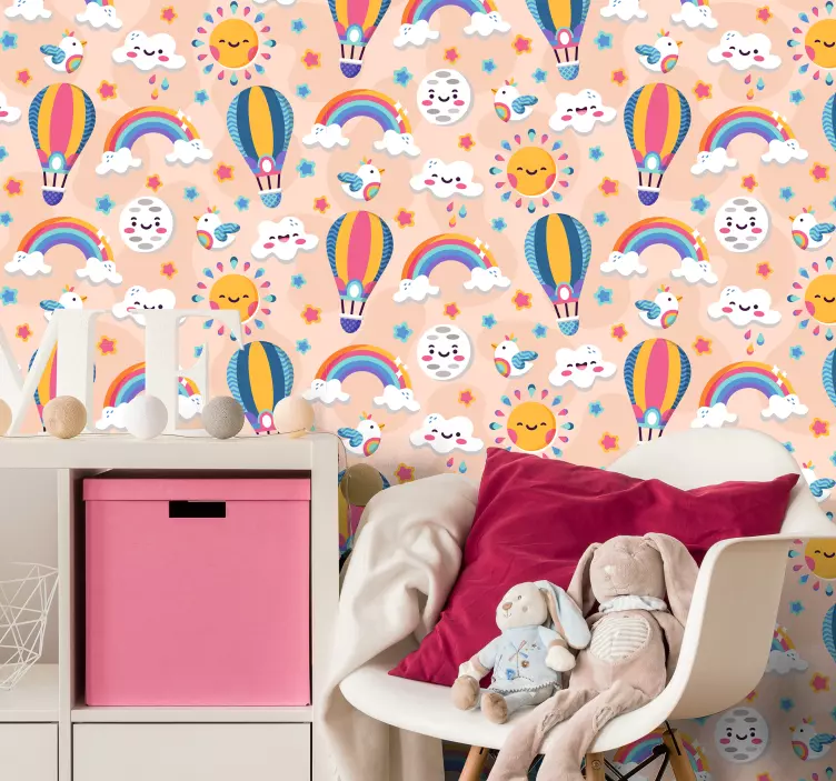Children colored stars Wall Mural sticker - TenStickers