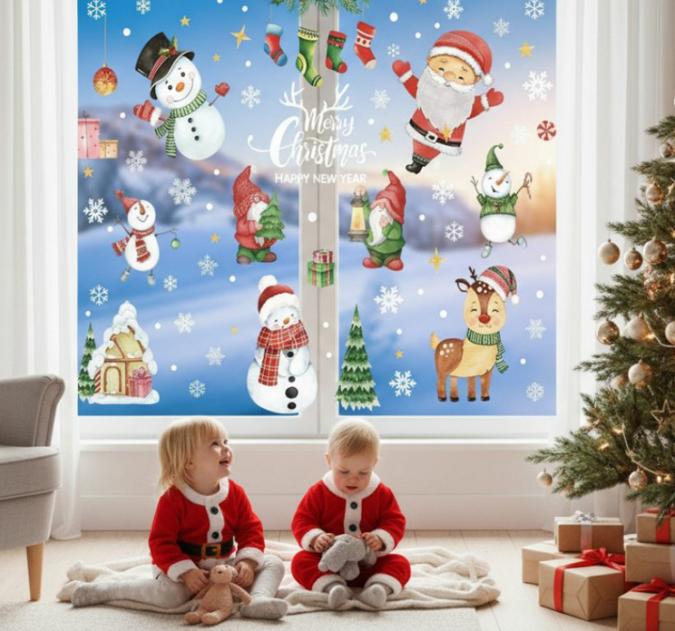 Christmas sticker christmas window stickers - TenStickers