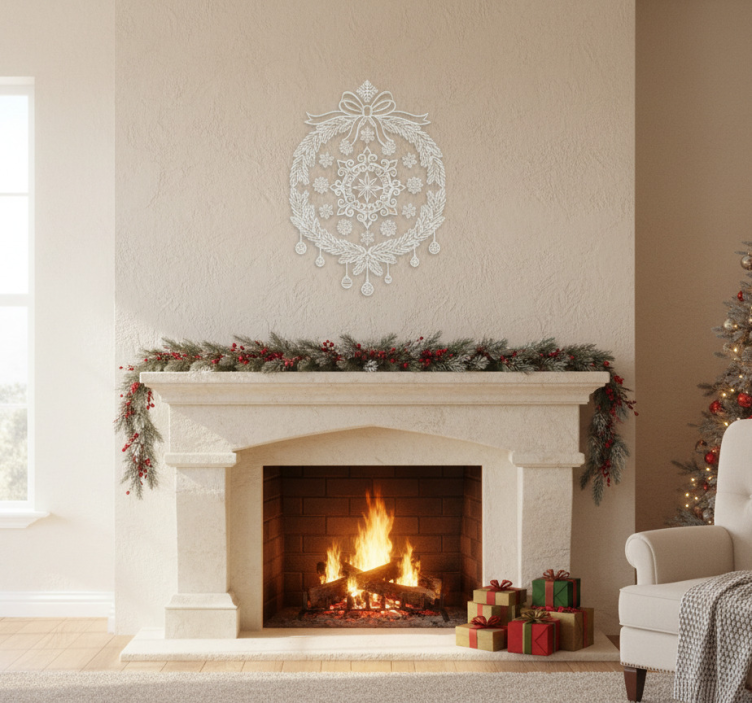 Christmas sticker window decals in white - TenStickers