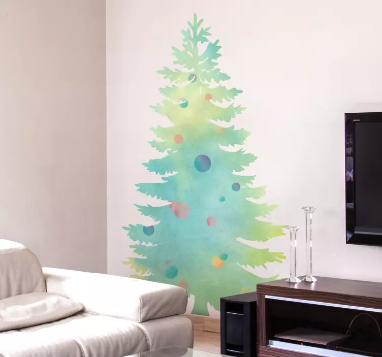 Christmas tree christmas decal - TenStickers