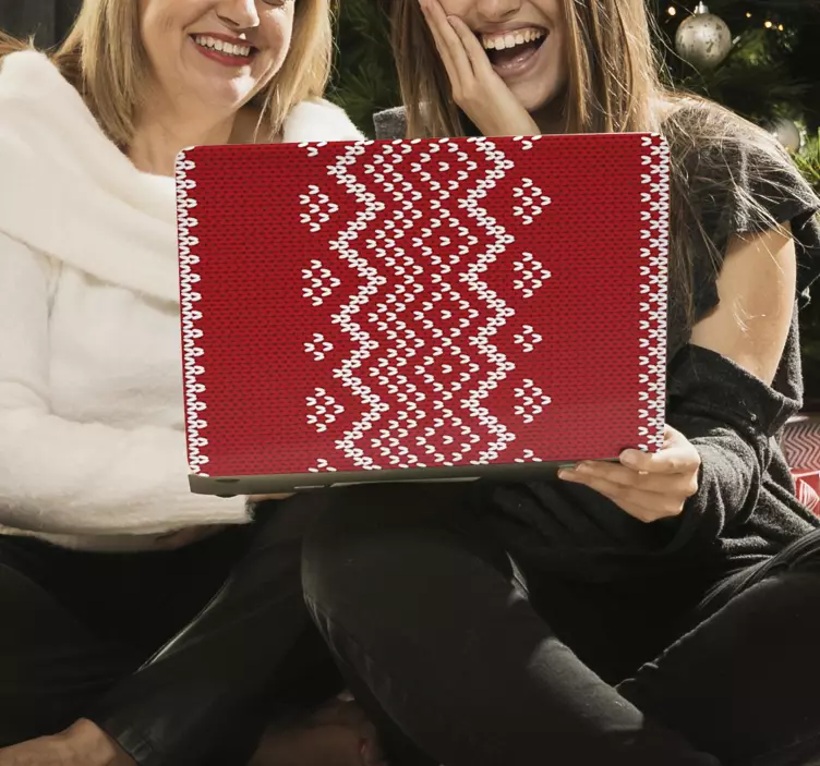 Christmas Typical style laptop sticker - TenStickers