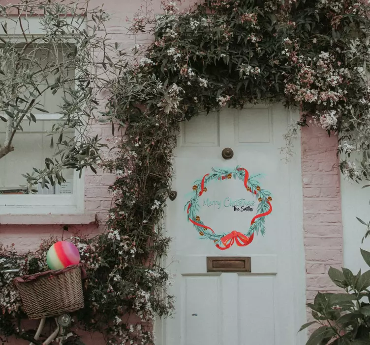 Christmas wreath xmas sticker - TenStickers