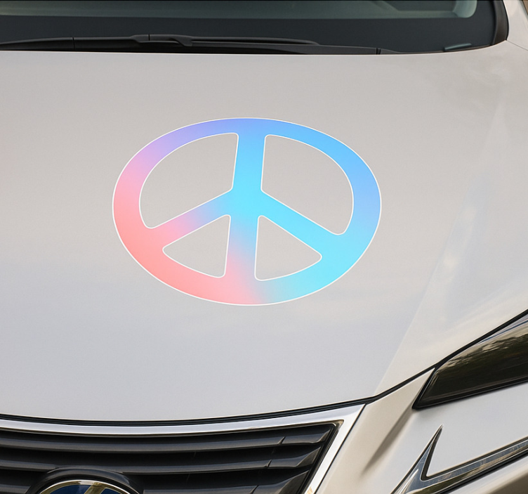 Chrome peace circle  car sticker - TenStickers