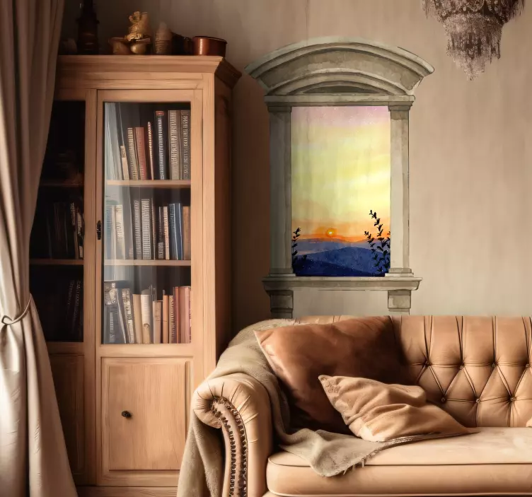 classic window watercolor finish 3D wall sticker - TenStickers