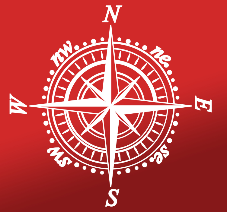 Classical compass Car Sticker - TenStickers