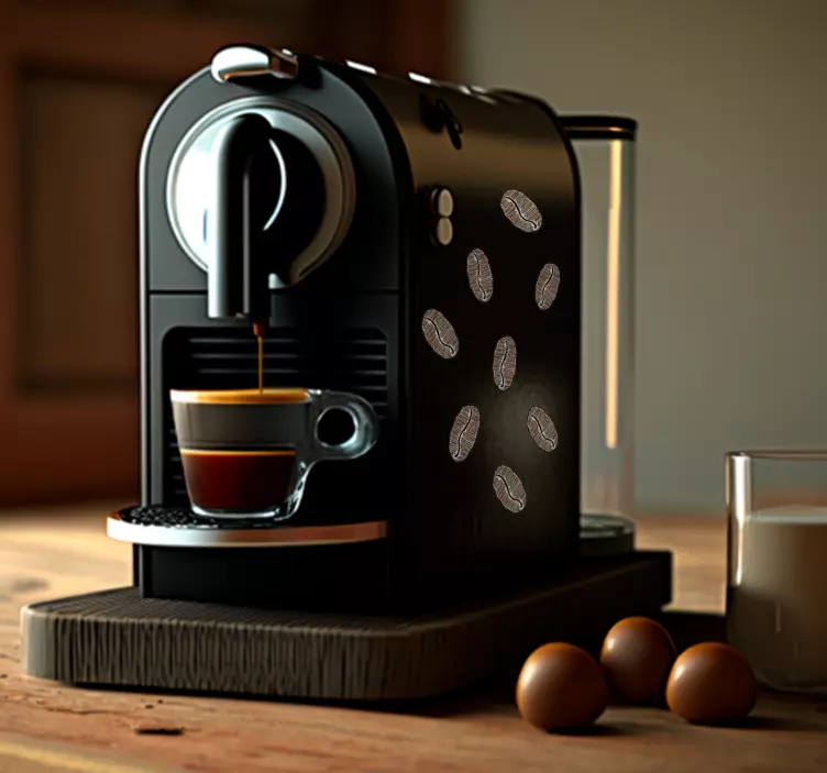 Coffee beans appliance stickers - TenStickers