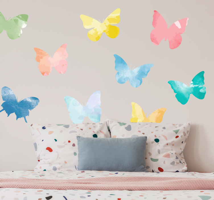 Living room set of colorful butterfly wall sticker - TenStickers