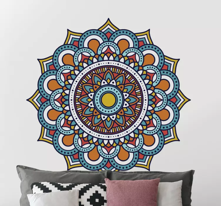 Colorful floral mandala floral wall sticker - TenStickers