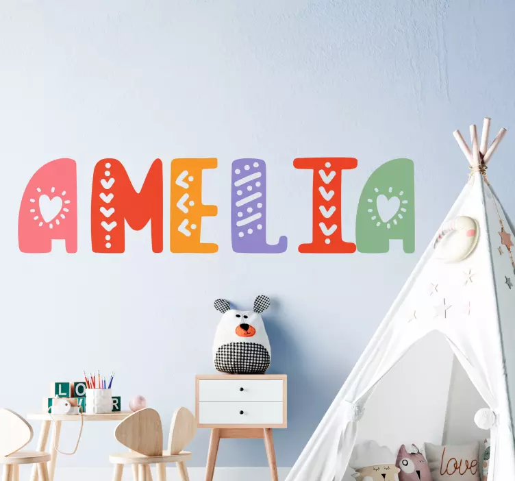 Colorful Name Display kid's sticker - TenStickers