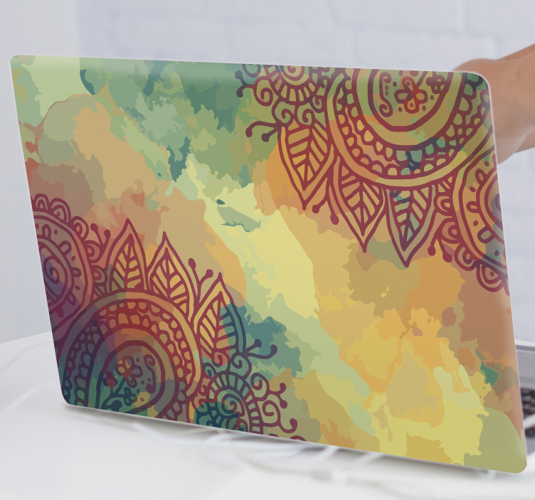 Colorful paisley laptop decal - TenStickers