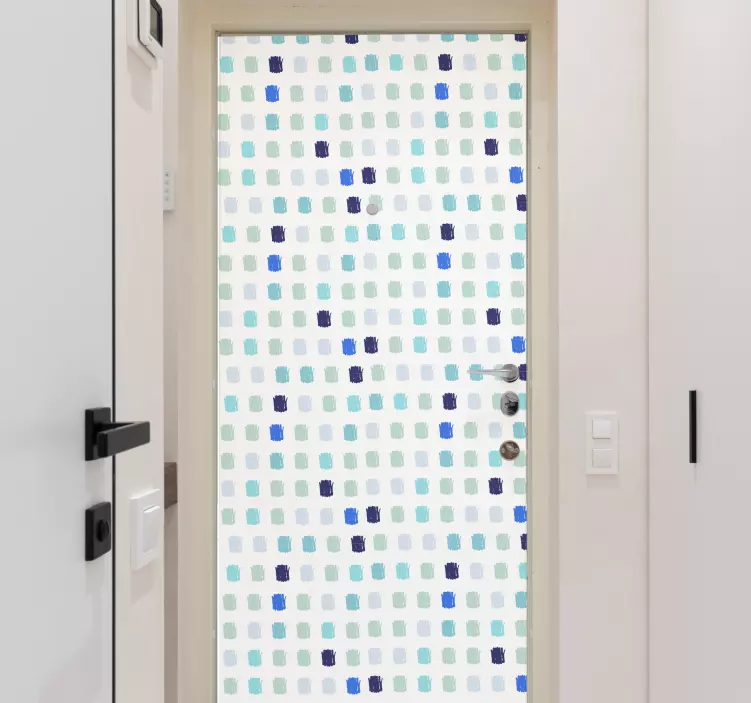 Colorful Square Pattern door sticker - TenStickers