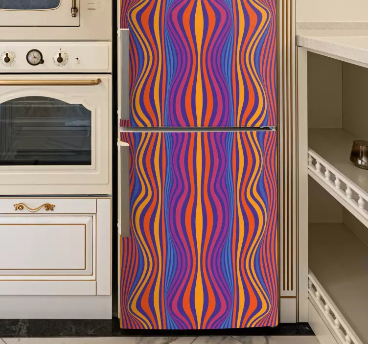Colorful Wave Pattern fridge sticker - TenStickers