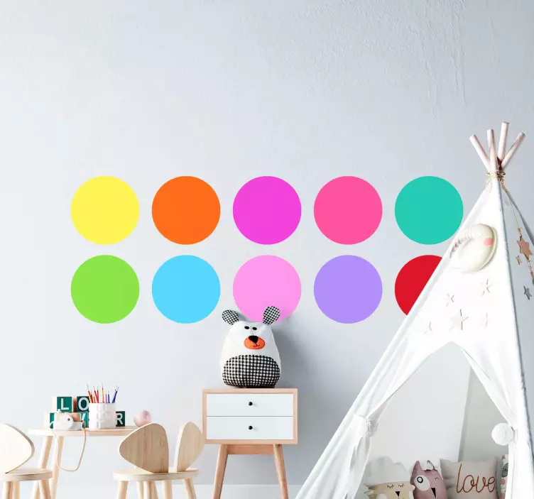Coloured circles. floor sticker - TenStickers