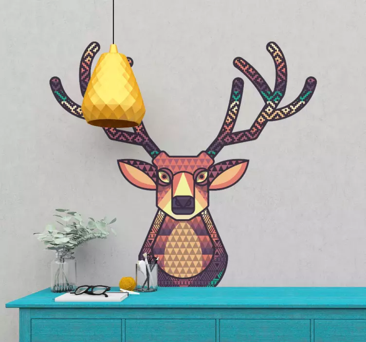 Coloured reindeer christmas sticker - TenStickers