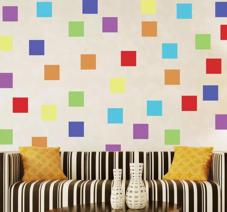 Colourful Squares Sticker - TenStickers