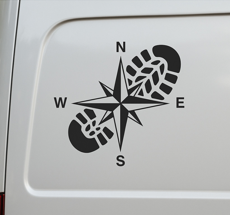 Compass Rose Shoe campervan decal - TenStickers