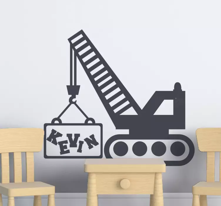Construction name truck toy sticker - TenStickers