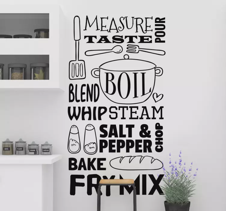 Cooking Conversion home text wall sticker - TenStickers
