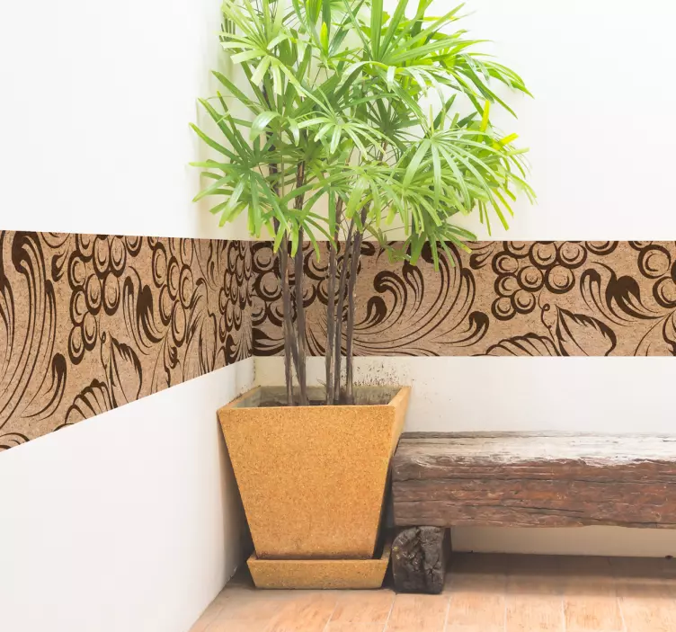 Cork effect wall border sticker - TenStickers