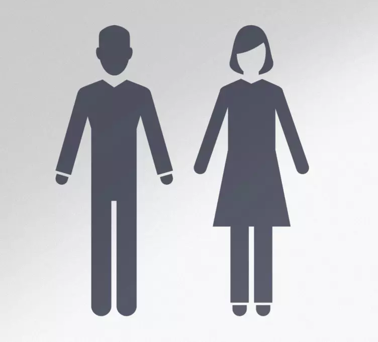 Couple Silhouette Figure door sticker - TenStickers