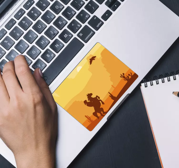 Cowboy Landscape laptop sticker - TenStickers
