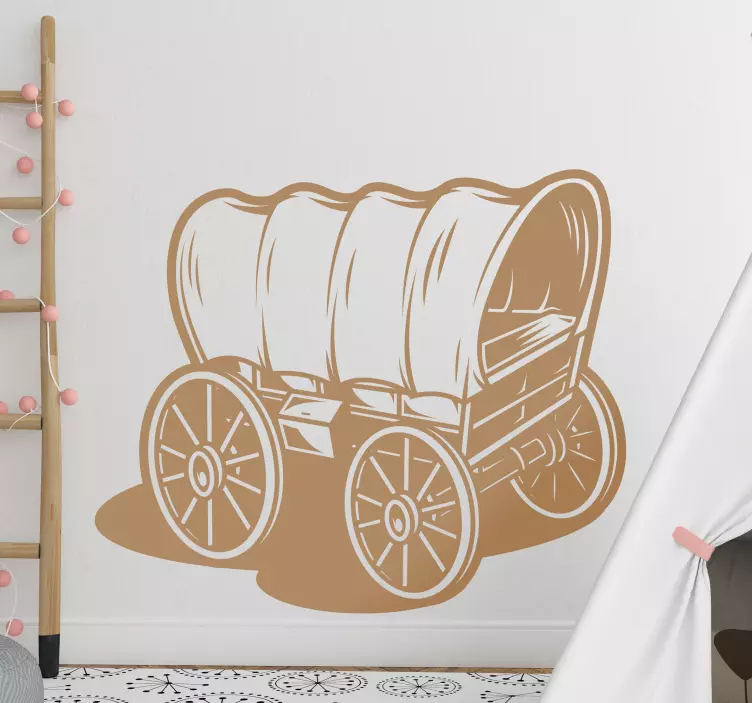 Cowboy wagon wall sticker - TenStickers