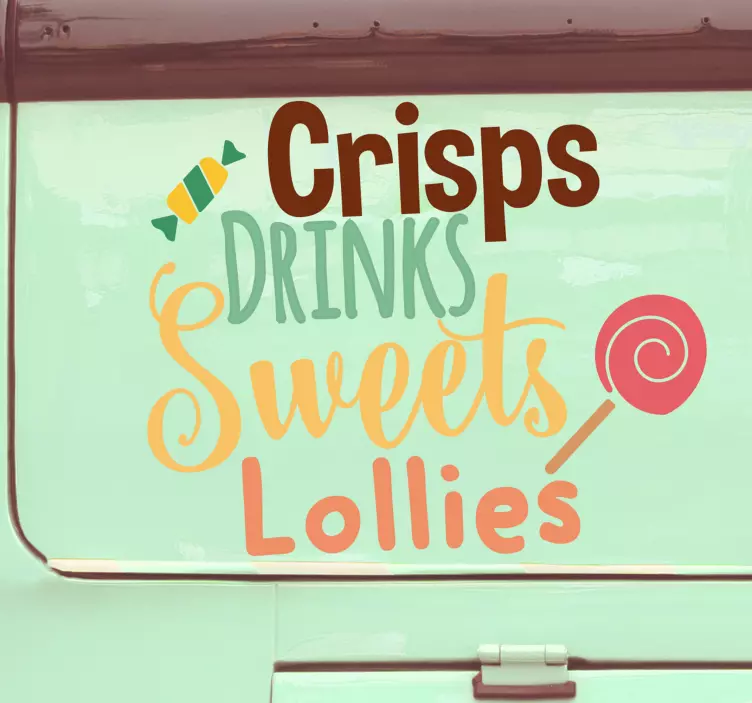 Crisps Drinks Sweets Vehicle Sticker - TenStickers