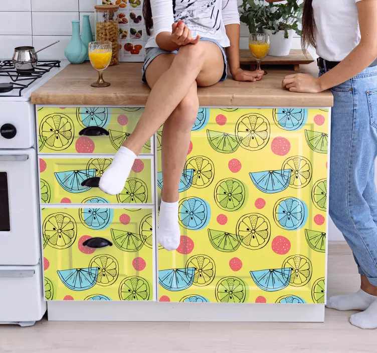 Cuisine wall sticker fruit slice design - TenStickers