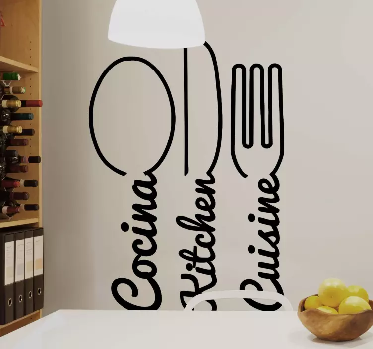 Culinary Utensil Outline cuisine wall sticker - TenStickers