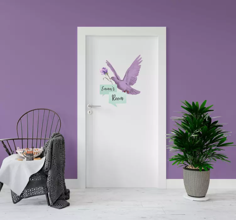 Custom door name abstract wall decal - TenStickers