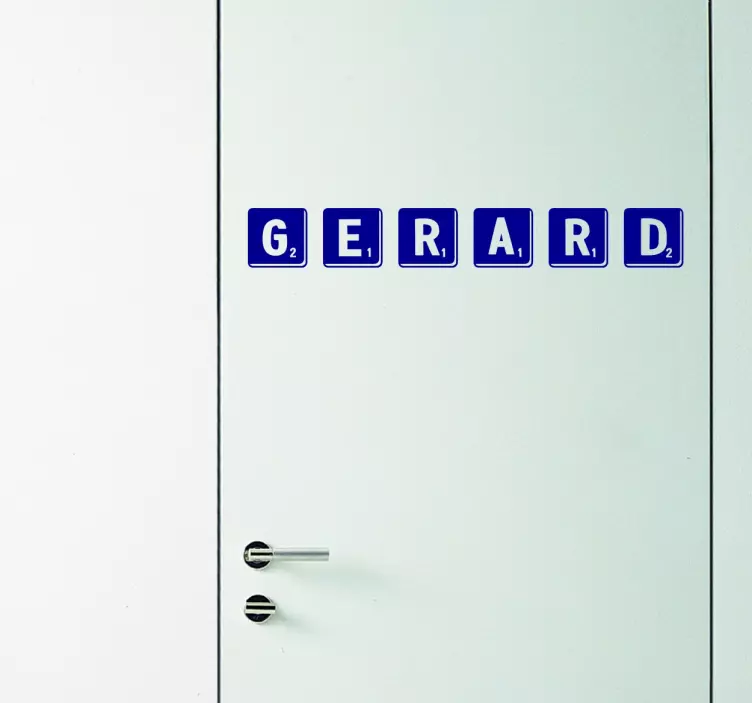 Custom scrabble name door sticker - TenStickers