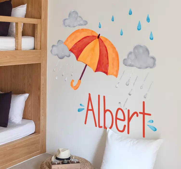Custom Umbrella Illustration Sticker - TenStickers