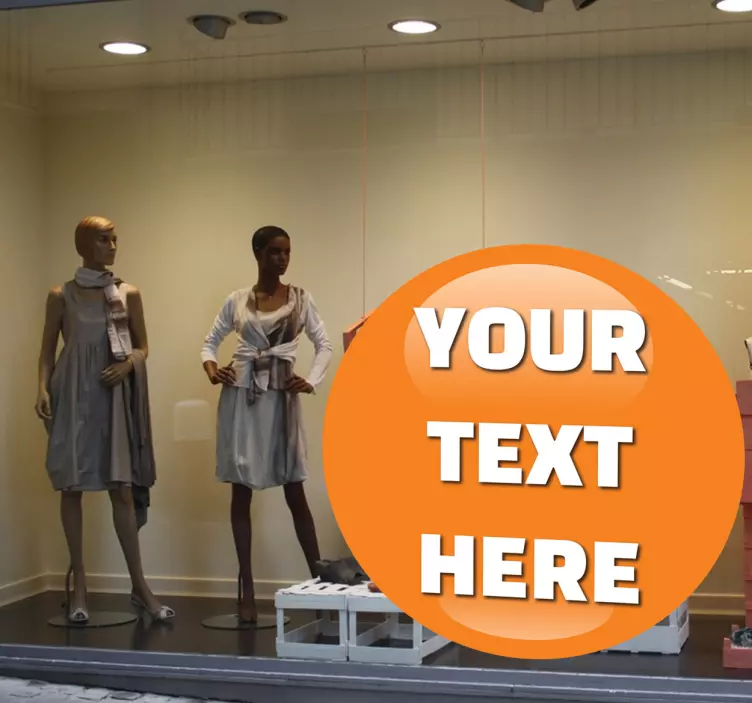 Customisable Orange Ball Promotion Window Sticker - TenStickers