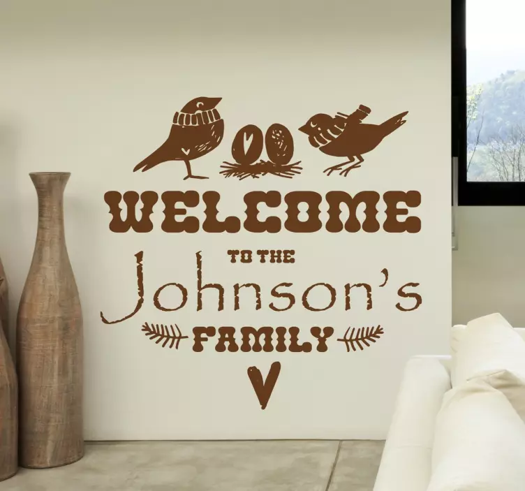 Customisable Welcome to the Family Wall Sticker - TenStickers