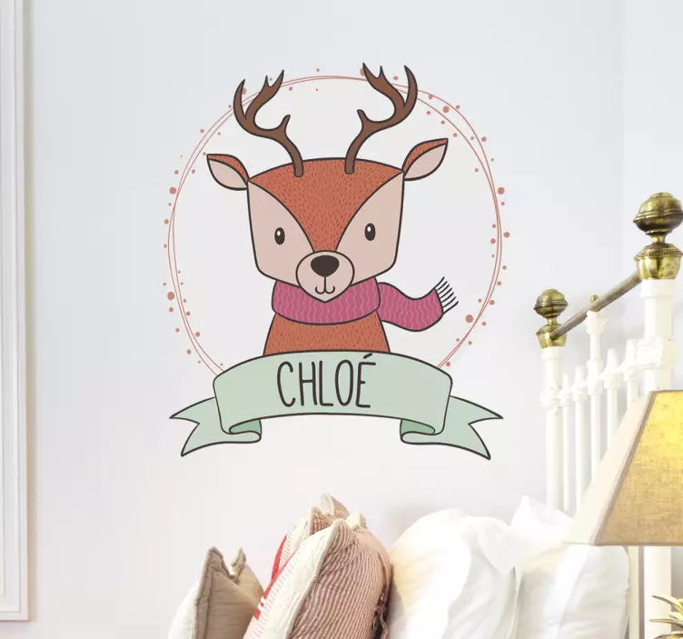 Customizable Reindeer Christmas Sticker - TenStickers