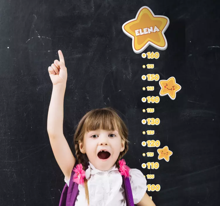 Customizable star meter height chart sticker - TenStickers