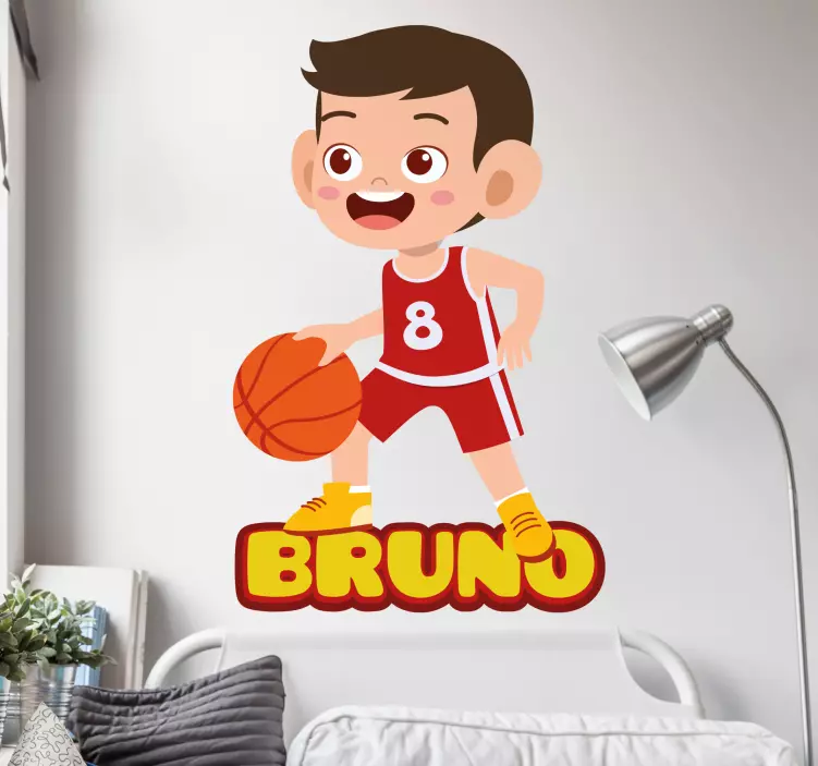 Cute Basketball Player kid's sticker - TenStickers