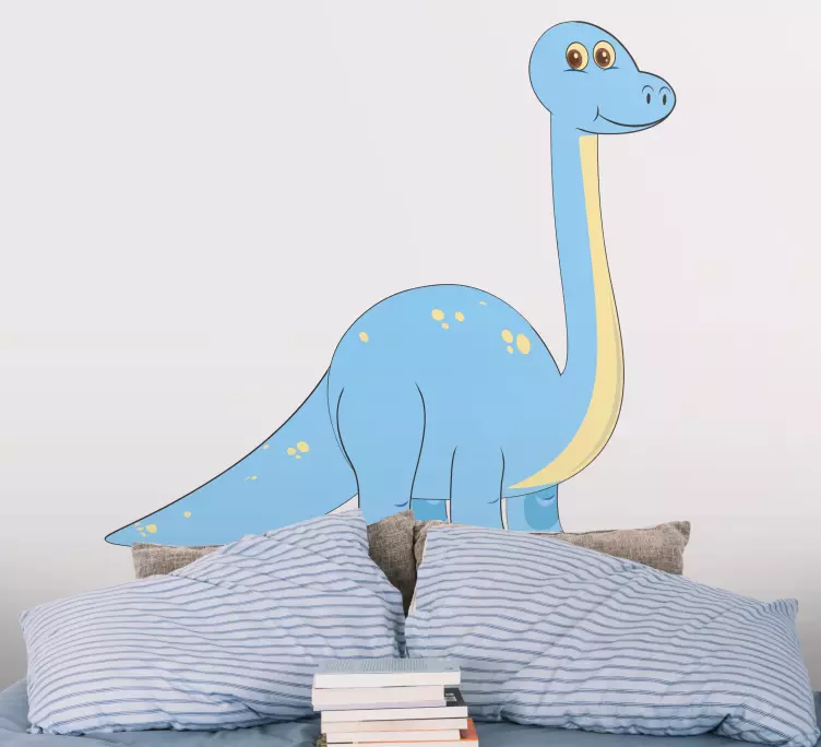 Cute blue dinosaur with beige spot kids decal - TenStickers