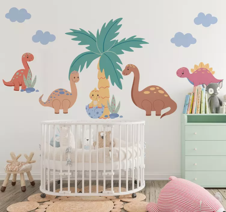 cute dinosaurs wall stickers children's room - TenStickers
