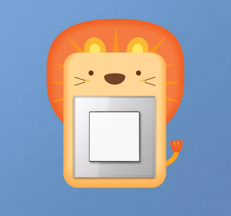 Cute lion light switch sticker - TenStickers