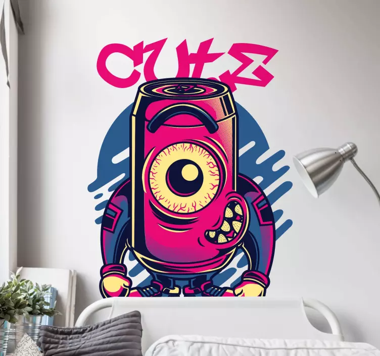 Cute Monster Graffiti wall sticker - TenStickers